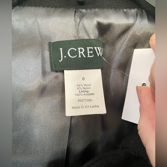 J Crew Day Coat Wool Black Mid Length Minimalist Classic Feminine Button Size 0 - Picture 15 of 16